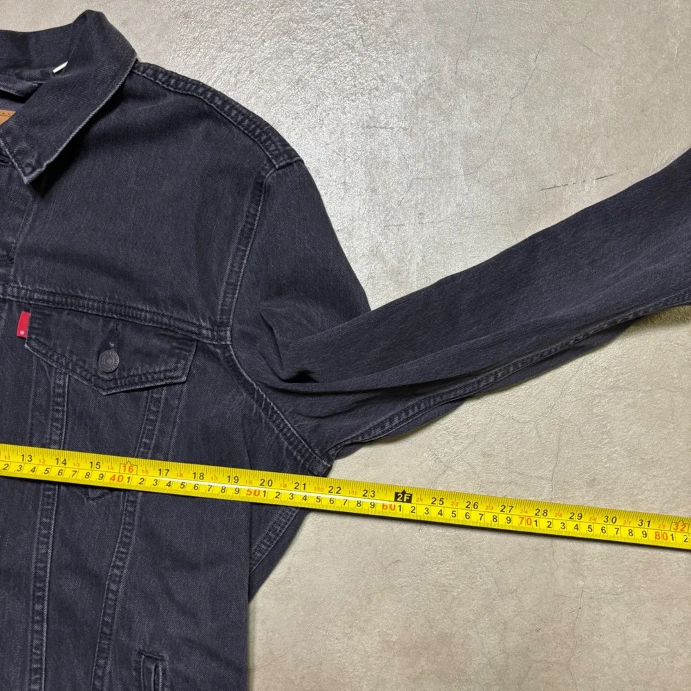 Levis Premium Trucker Type 3 Big E Jacket Mens Large Black Denim Button Up Black - Picture 6 of 6
